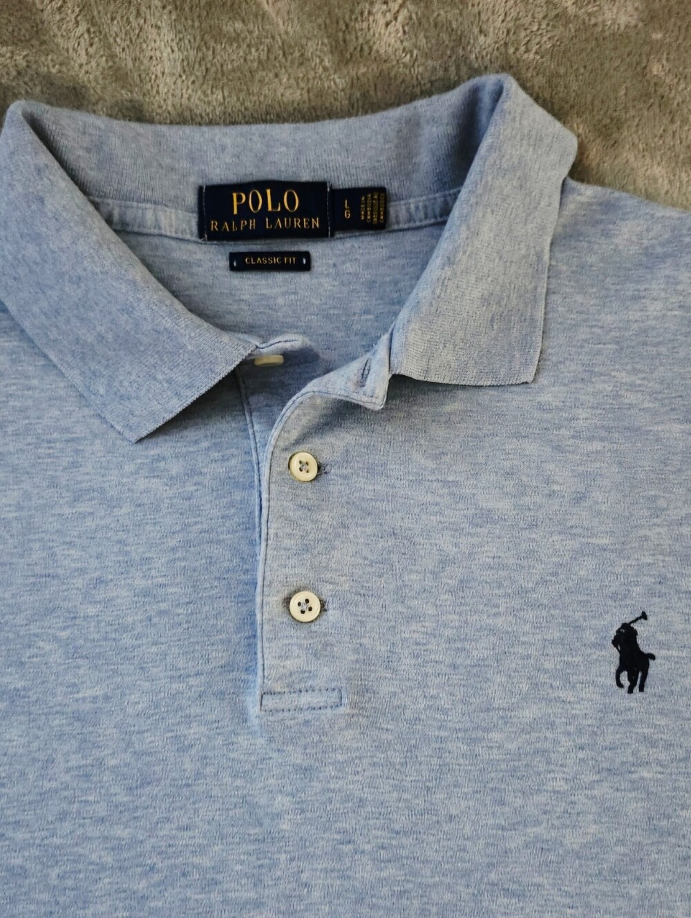 Polo Ralph Lauren Classic Fit 100% Cotton Short Sleeve Shirt Size:L Color: Blue